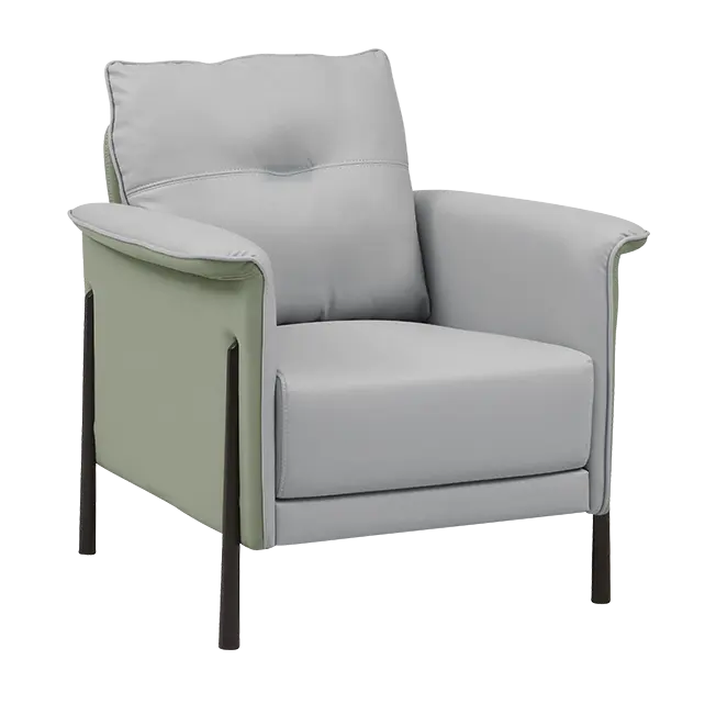 LIPARI - 1, křeslo, ekokůže šedá/zelená